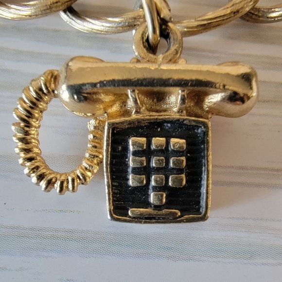 J14 Adorable Telephone Gold-tone Bracelet - Picture 4 of 7